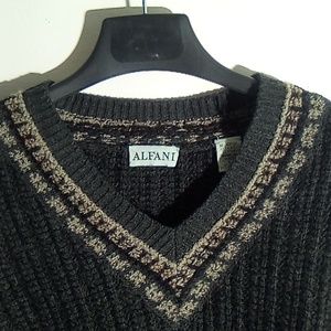 Alfani Large V neck Acrylic wool Nylon sweater
